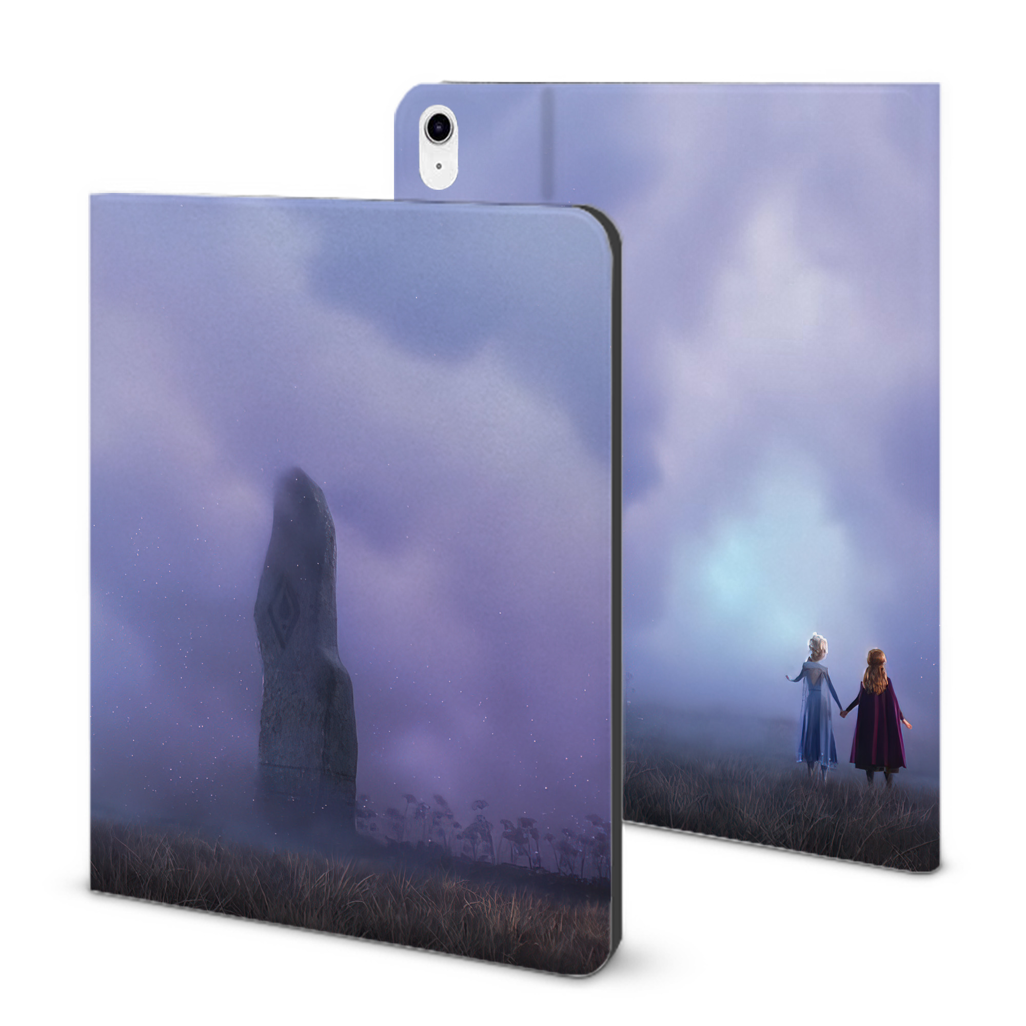 （画像用） アナと雪の女王 アンナ エルサ Frozen Anna Elsa IPad ケース ブック型 PUレザー TPU 耐衝撃 軽量 薄型 ペン収納なし 全面保護 IPad 各モデル対応